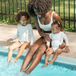 Flowers Long Sleeve UV Swimsuit 2-6y