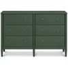 Frem 6-Drawer Dresser - Forest Green