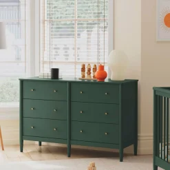 Frem 6-Drawer Dresser - Forest Green