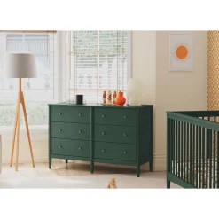 Frem 6-Drawer Dresser - Forest Green