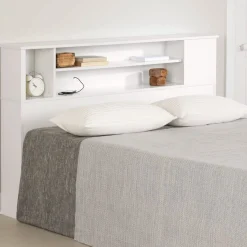 Fusion Double/Queen Bookcase Headboard - Pure White
