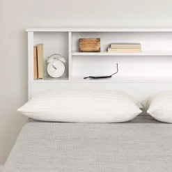 Fusion Double/Queen Bookcase Headboard - Pure White