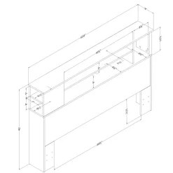 Fusion Double/Queen Bookcase Headboard - Pure White