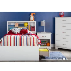 Fusion 1-Drawer Nightstand with Storage - Pure White