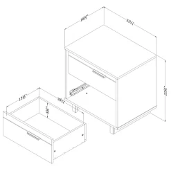 Fynn 2-Drawer Nightstand - Gray Oak