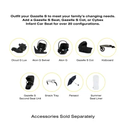 Gazelle S 2 Stroller - Taupe Frame with Almond Beige Seat