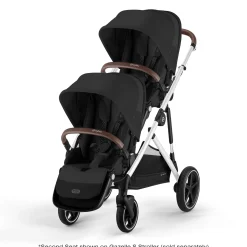Gazelle S Second Seat – Moon Black with Brown Bumper Bar