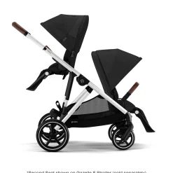 Gazelle S Second Seat – Moon Black with Brown Bumper Bar