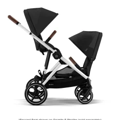 Gazelle S Second Seat – Moon Black with Brown Bumper Bar