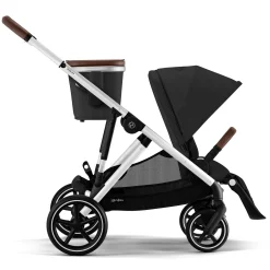 Gazelle S Stroller - Silver Frame with Moon Black Seat