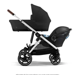 Gazelle S Stroller - Silver Frame with Moon Black Seat
