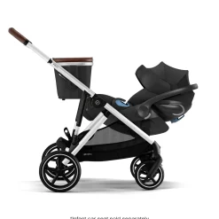 Gazelle S Stroller - Silver Frame with Moon Black Seat