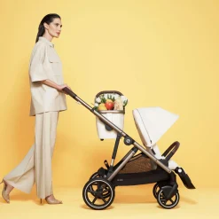 Gazelle S Stroller - Silver Frame with Moon Black Seat