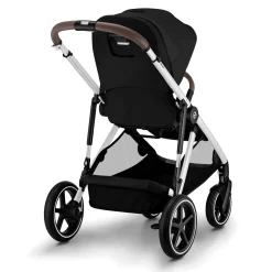 Gazelle S Stroller - Silver Frame with Moon Black Seat