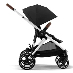 Gazelle S Stroller - Silver Frame with Moon Black Seat