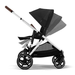 Gazelle S Stroller - Silver Frame with Moon Black Seat