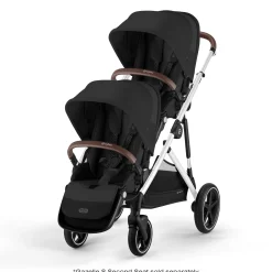 Gazelle S Stroller - Silver Frame with Moon Black Seat