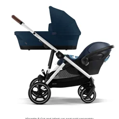 Gazelle S Stroller - Silver Frame with Ocean Blue Seat