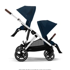 Gazelle S Stroller - Silver Frame with Ocean Blue Seat