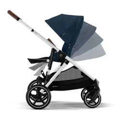Gazelle S Stroller - Silver Frame with Ocean Blue Seat