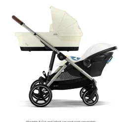 Gazelle S Stroller - Taupe Frame with Seashell Beige Seat