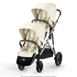 Gazelle S Stroller - Taupe Frame with Seashell Beige Seat