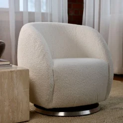 Gem Rocking and Swivel Glider - Sheepskin / Gold