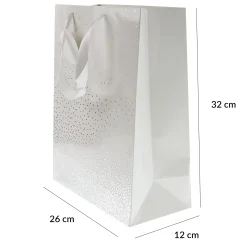 Gift Bag - White Confetti