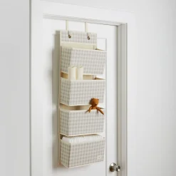 Gingham Beige Door Organizer