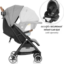 GOLD Otto Self-Folding Lightweight Travel Stroller - Moonstone Gray