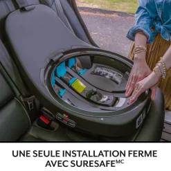 Gold Revolve360 Extend All-in-One Rotational Car Seat with SensorSafe - Moonstone Gray