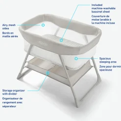 Graco DreamMore Bedside Bassinet - Willow