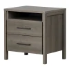 Gravity 2-Drawer Nightstand with Storage - Gray Maple