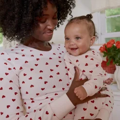 Hearts Waffle Pajamas 0-24m