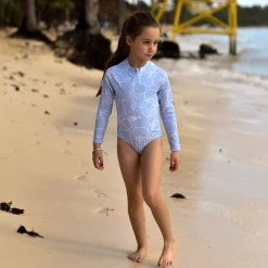 Hibiscus Long Sleeve Swimsuit 2-14y