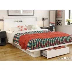 Holland DoubleQueen Platform Bed with drawer - Pure White