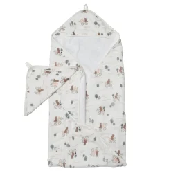 Hooded Towel Set - Bears on Bike