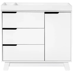 Hudson 3-Drawer Changer Dresser with Removable Changing Tray - White