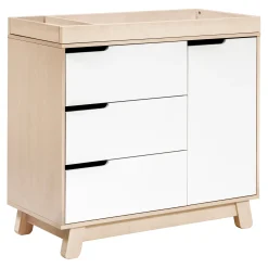 Hudson 3-Drawer Changer Dresser with Removable Changing Tray - Washed Natural / White