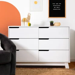 Hudson 6-Drawer Double Dresser - White