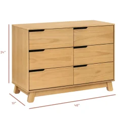 Hudson 6-Drawer Double Dresser - Honey