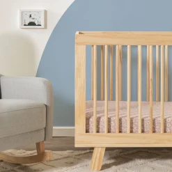 Hudson 3-in-1 Convertible Crib with Toddler Bed Conversion Kit - Natural Finish