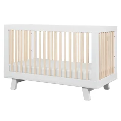 Hudson 3-in-1 Convertible Crib - White / Washed Natural