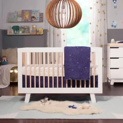 Hudson 3-in-1 Convertible Crib - White / Washed Natural