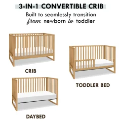 Hunter 3-in-1 Convertible Crib - Honey