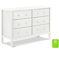 Jayden 6-Drawer Double Wide Dresser - White