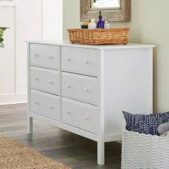 Jayden 6-Drawer Double Wide Dresser - White