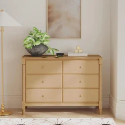 Jenny Lind Spindle 6-Drawer Dresser - Honey