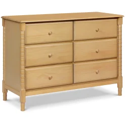 Jenny Lind Spindle 6-Drawer Dresser - Honey