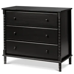 Jenny Lind Spindle 3-Drawer Dresser - Ebony Black